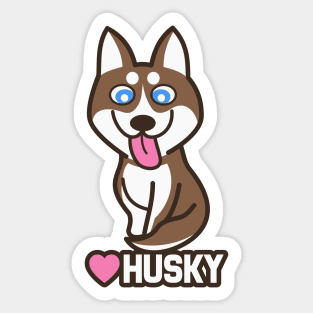 Love Husky Sticker